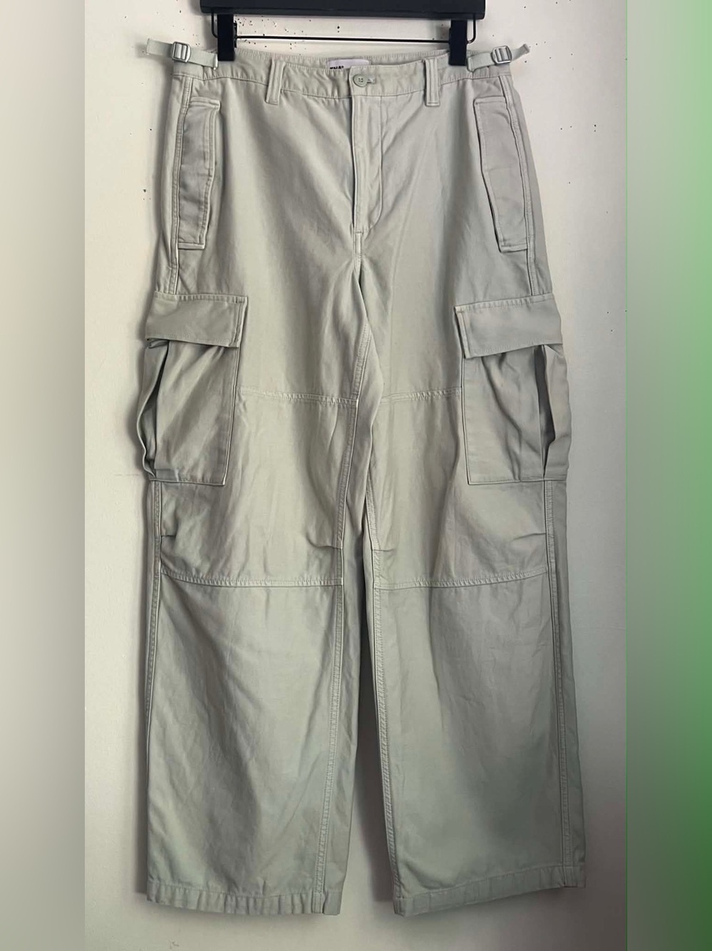 TNA Light Green Straight-Leg Cargo Pants
